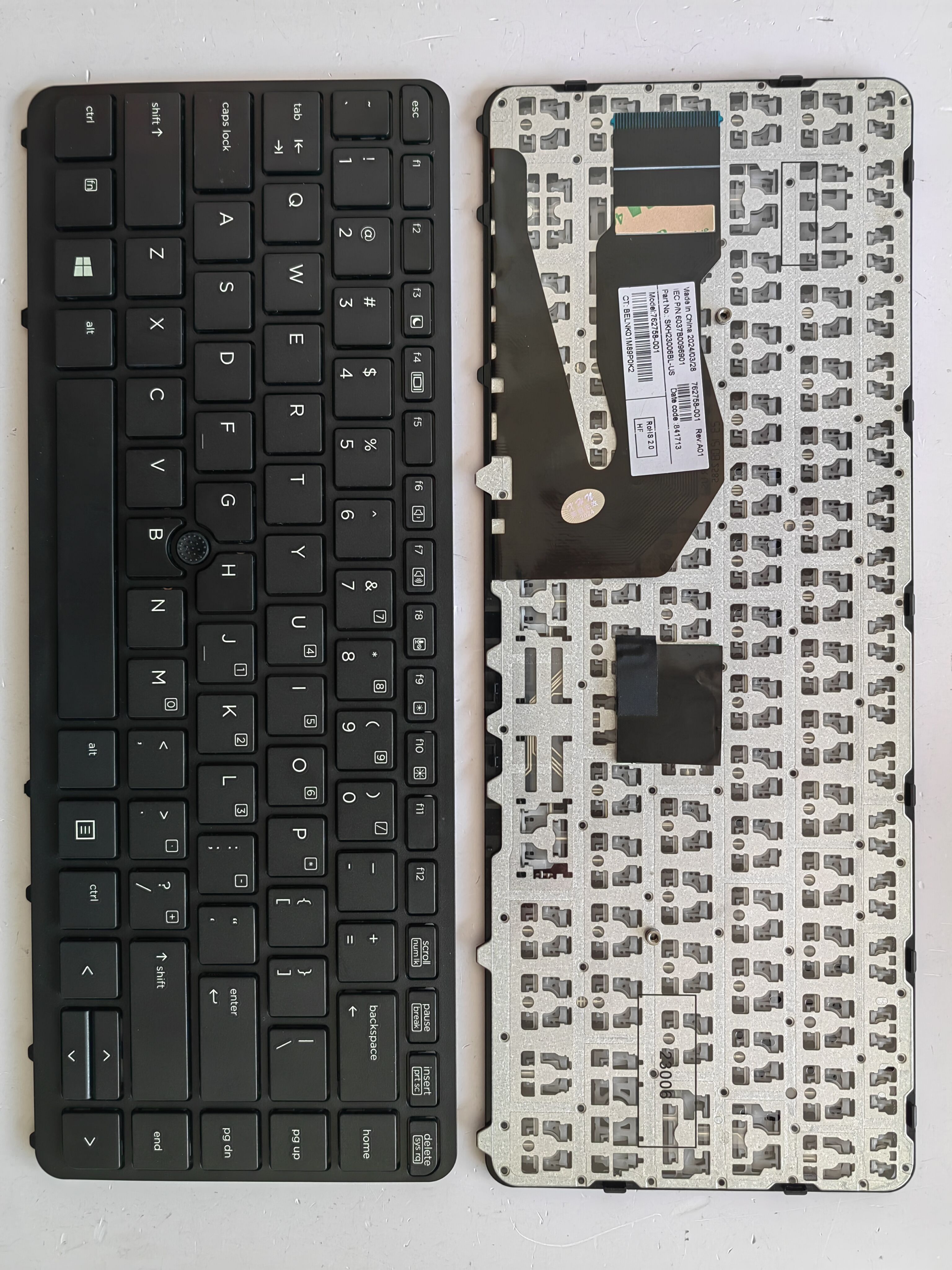 Picture of New Replacement Laptop Keyboard For HP 840G1/840G2/850G1/850G2/745G1/745G2/ZBOOK14 G1 G2 BLACK FRAME BLACK (OEM) US Layout